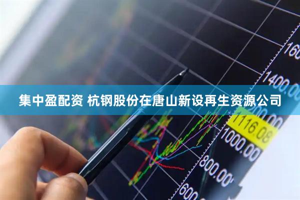 集中盈配资 杭钢股份在唐山新设再生资源公司